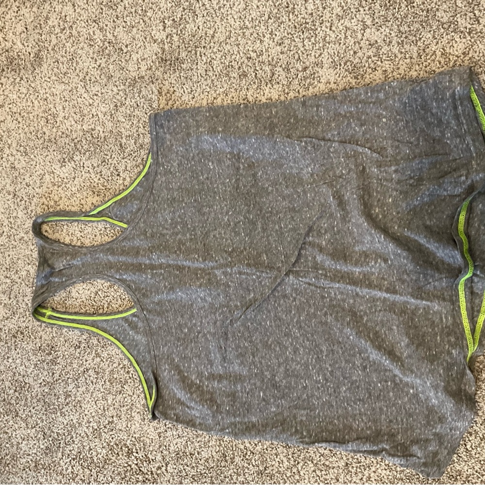 Gray Tank Top with Neon Trim - Picture 2 of 2